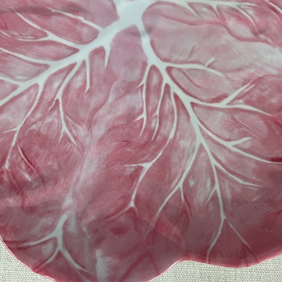 Primrose Vintage Melamine Dinner Plates Pink Cabbage Leaf  11" Set of 4 New - Picture 3 of 4